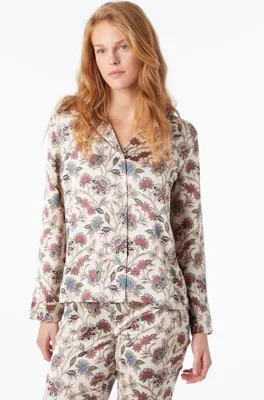 Chemise de pyjama imprimée - Grace - - Ecru - Femme
