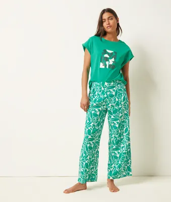 Top manches courtes imprimé - Apoli - - Vert - Femme