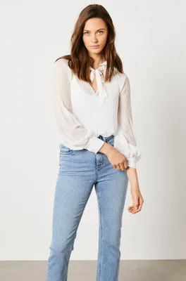 Blouse plissée - Lova - - Ecru - Femme