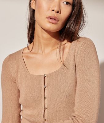 Gilet en maille - Noella - - Camel - Femme