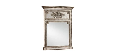 Antique Silver Madeleine Trumeau Wall Mirror