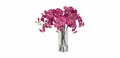 White Orchids Glass Vase