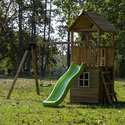 Parque infantil Tibidabo L con casita y columpio doble