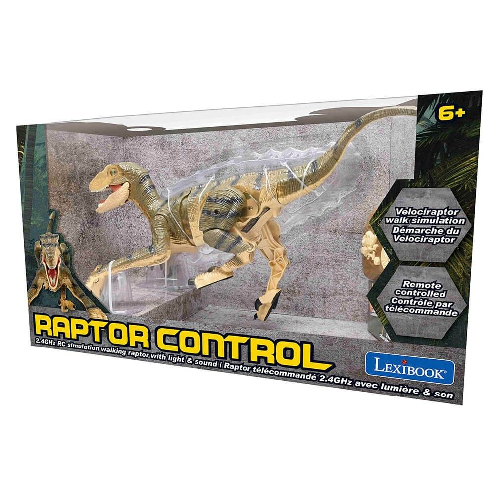 Dinosaurio Velociraptor a control remoto con efectos de sonido realistas