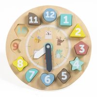 Reloj encajable de madera con tarjetas para aprender las horas