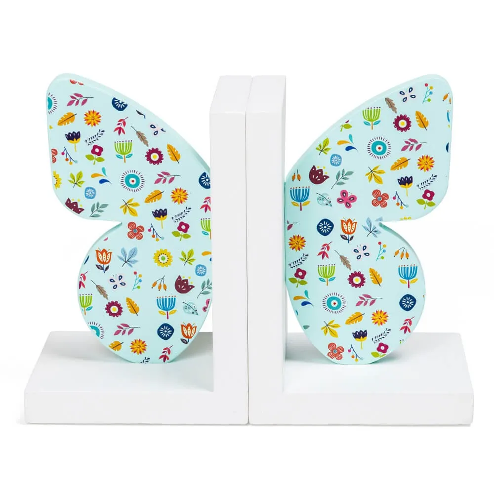 Sujetalibros infantil original y decorativo de madera con forma de mariposa