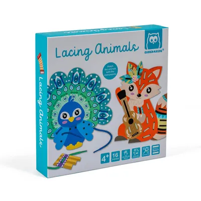 Láminas para trazar con hilos de colores – Lacing Animals