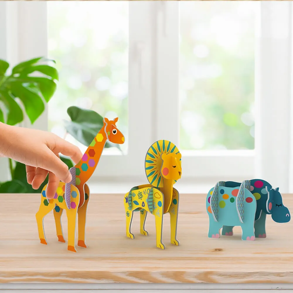 Láminas para construir animales 3D de cartón – Jungle Animals