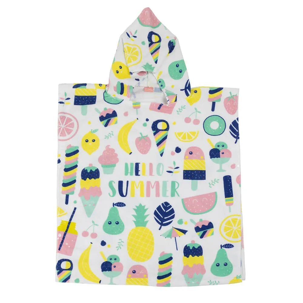 Poncho toalla para niños ideal para piscina y playa – Hello Summer Fruit Poncho