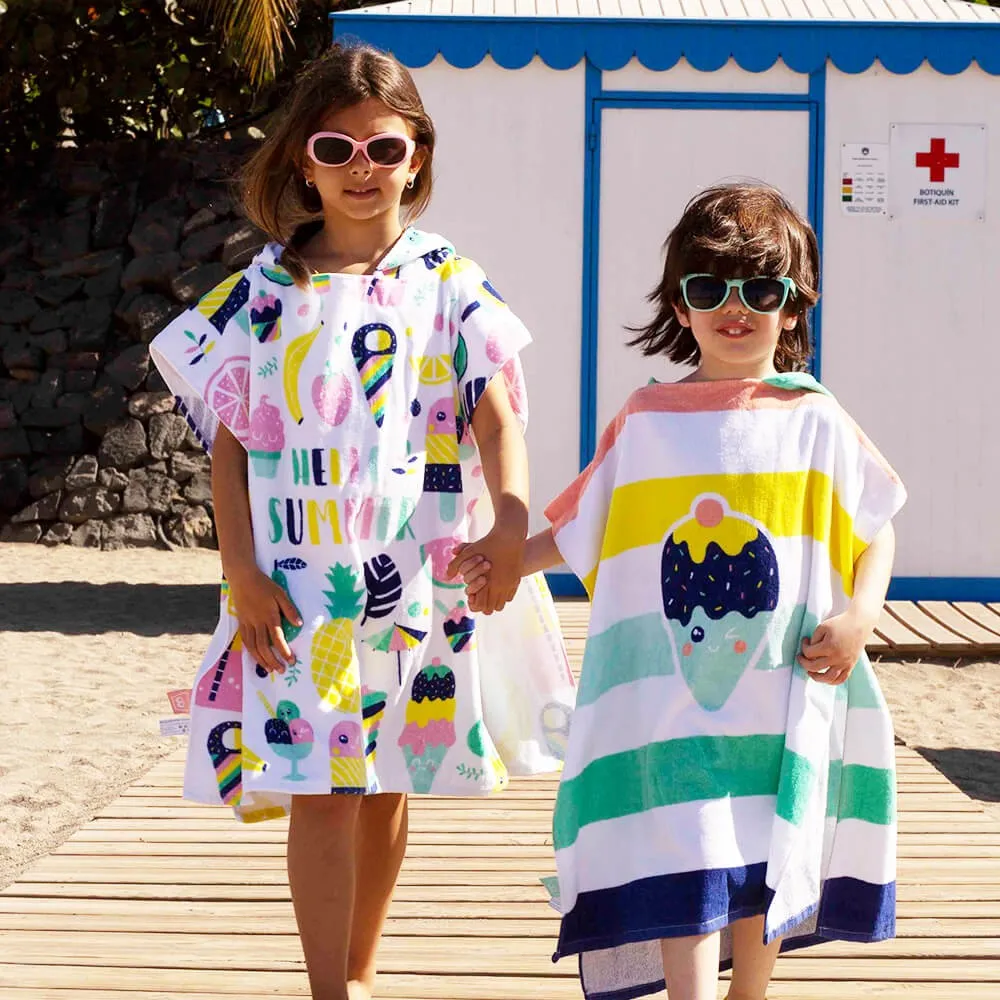 Poncho toalla para niños ideal para piscina y playa – Hello Summer Fruit Poncho