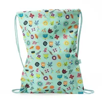 Mochila de cuerdas y mochila saco infantil con estampado de flores