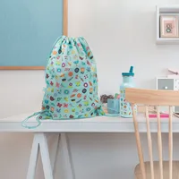 Mochila de cuerdas y mochila saco infantil con estampado de flores