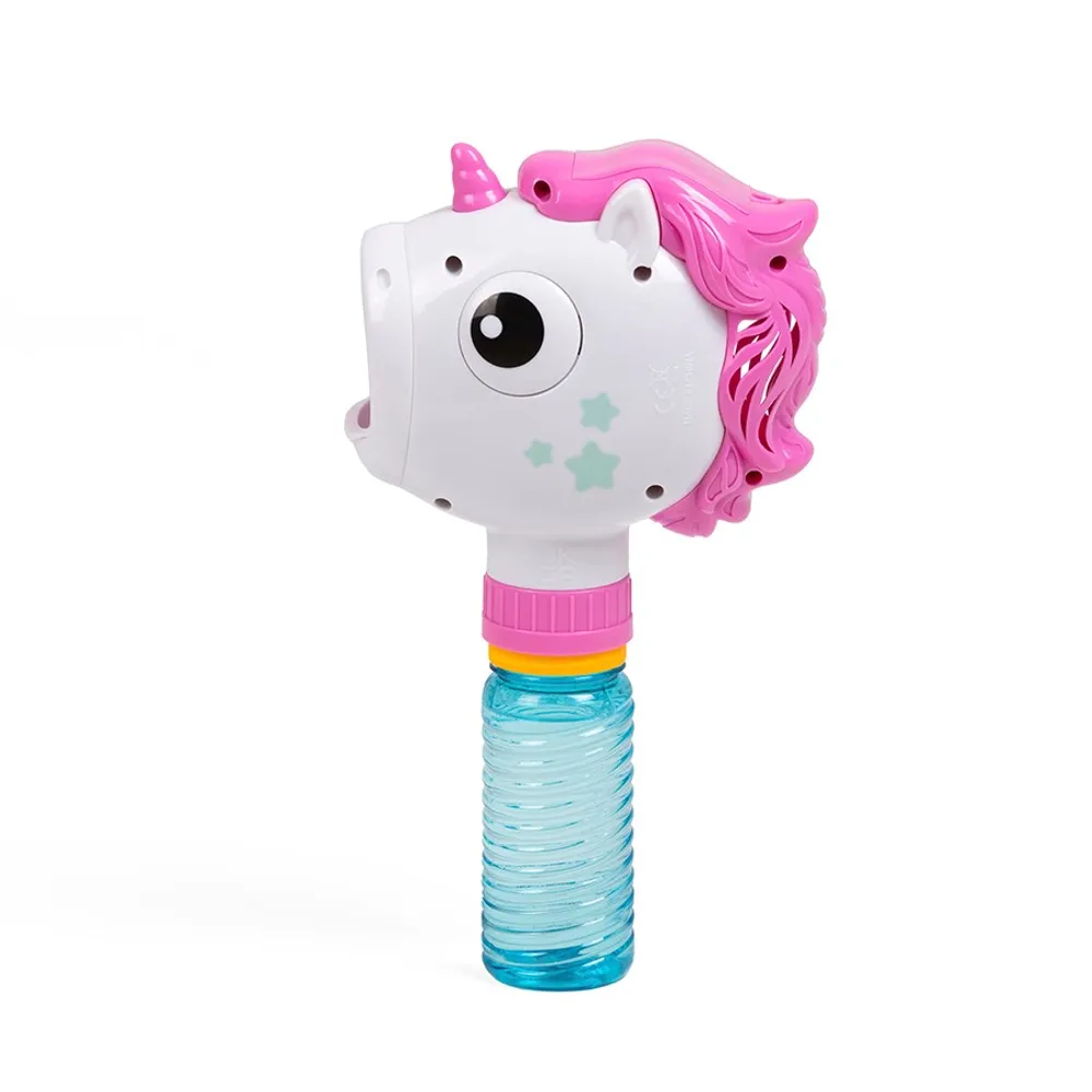 Máquina de pompas automática con forma de unicornio