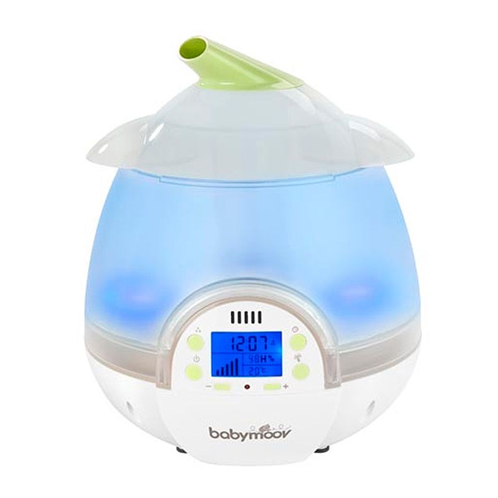 Humidificador digital verde y blanco