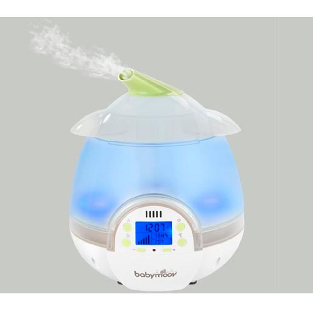 Humidificador digital verde y blanco