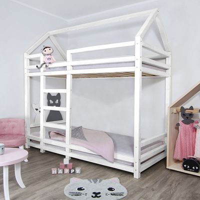 Litera infantil de madera TWINY blanca 90x190