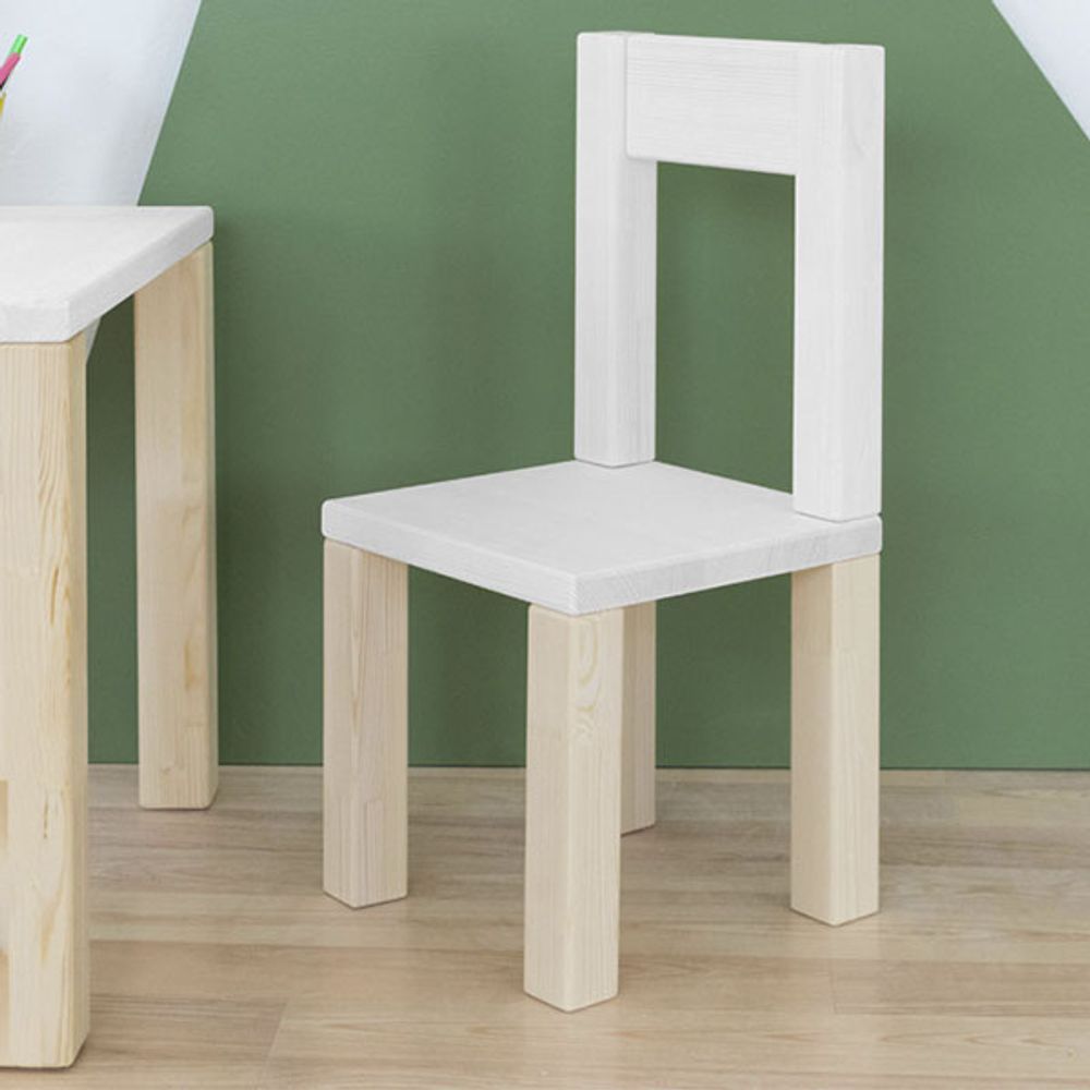 Silla infantil OPEE con respaldo blanca