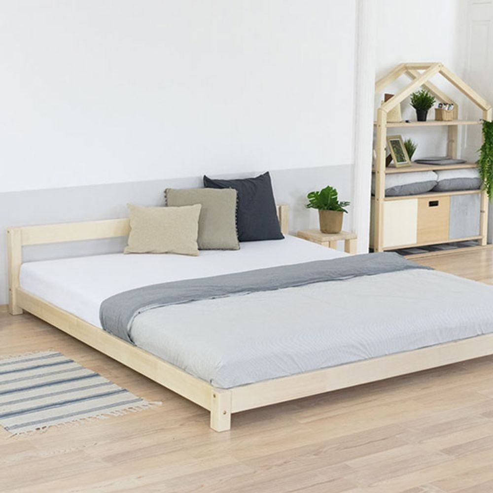 Cama doble Comfy 160x200 madera natural