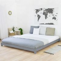 Cama doble tatami 160x200 gris