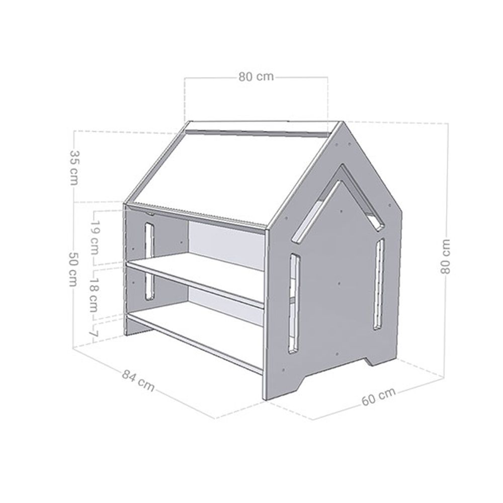 Casita y mesa para dibujar CREATIVE blanca