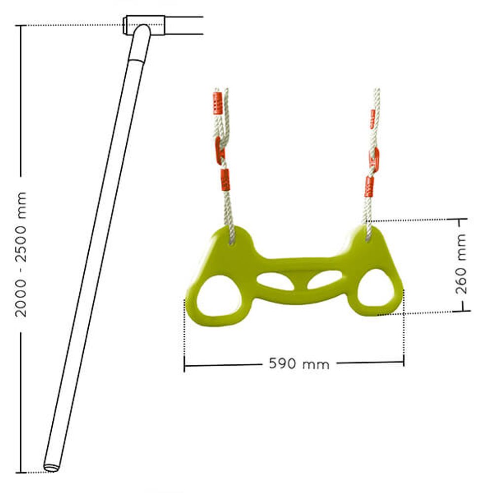 Conjunto anillo y trapecio de plástico para pórticos de 2 a 2,5m