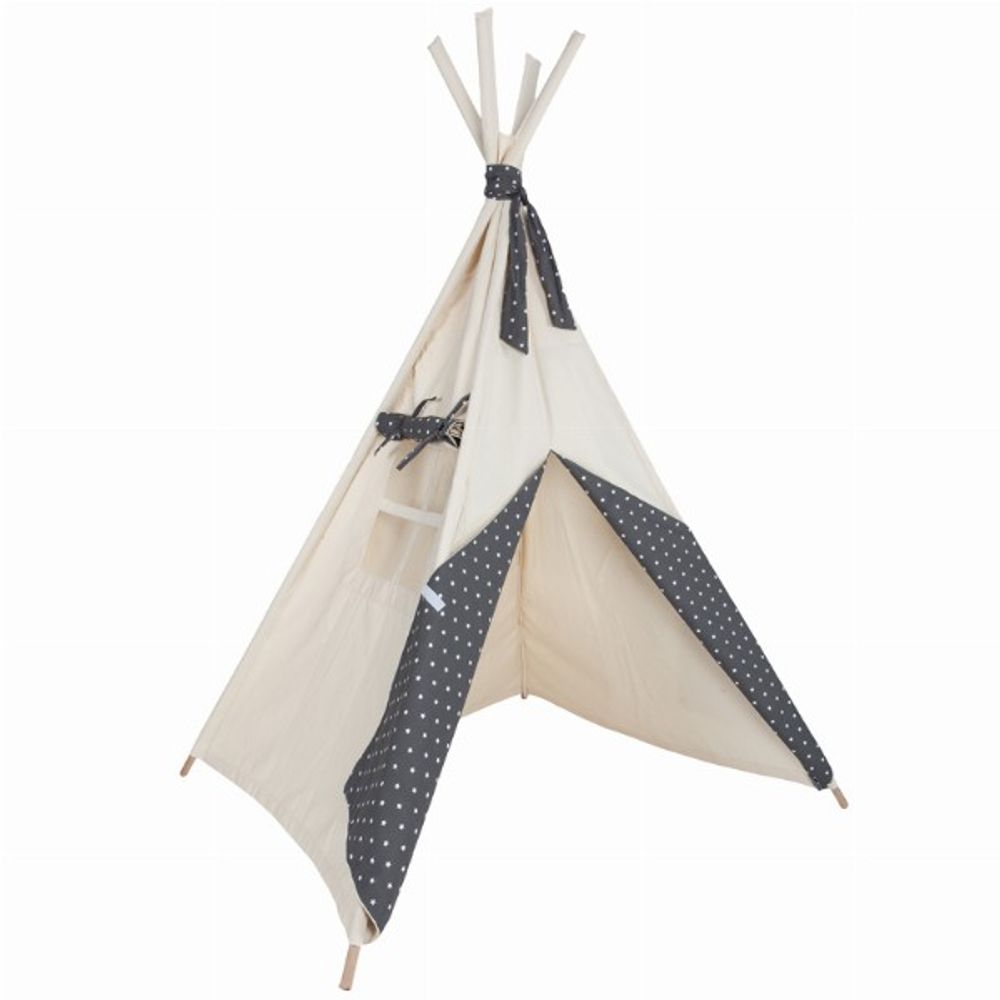 Tipi estrellas beige y gris