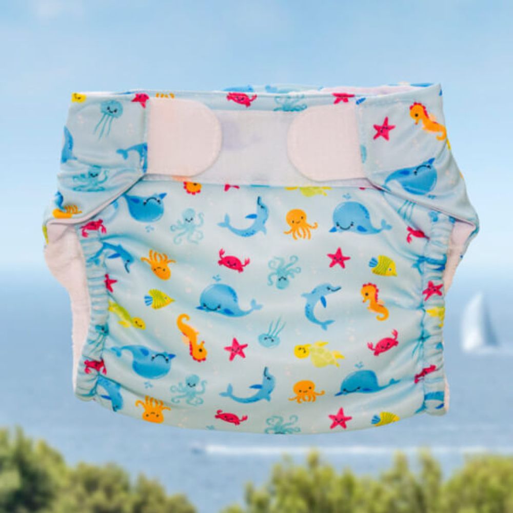 Pañal reutilizable Swim Nappy color azul Talla