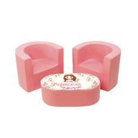 Conjunto de mesa y sillas princesa