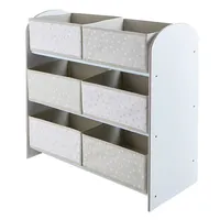 Mueble con cajones de tela para almacenar juguetes