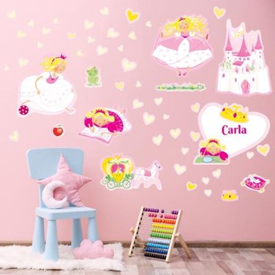 Vinilo infantil princesas y castillo personalizado