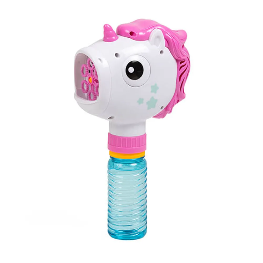 Máquina de pompas automática con forma de unicornio