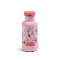 Botella rosa con perritos