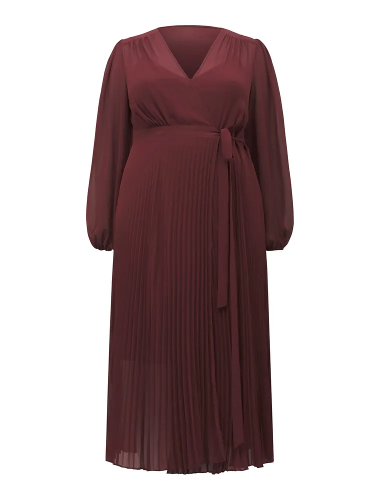 Penelope Curve Pleated Wrap Dress - Women's Fashion | Ever New