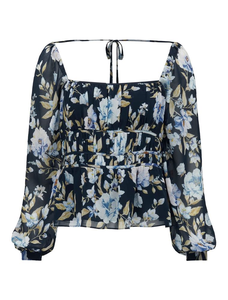 Macy Shirred-Waist Blouse