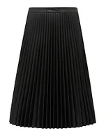 Harmony Curve Vegan Leather Pleated Skirt