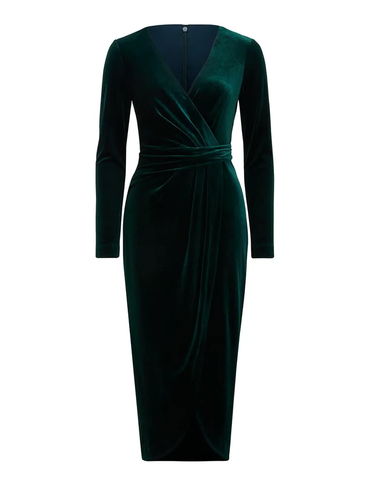 Antionette Wrap Velvet Midi Dress - Women's Fashion | Ever New