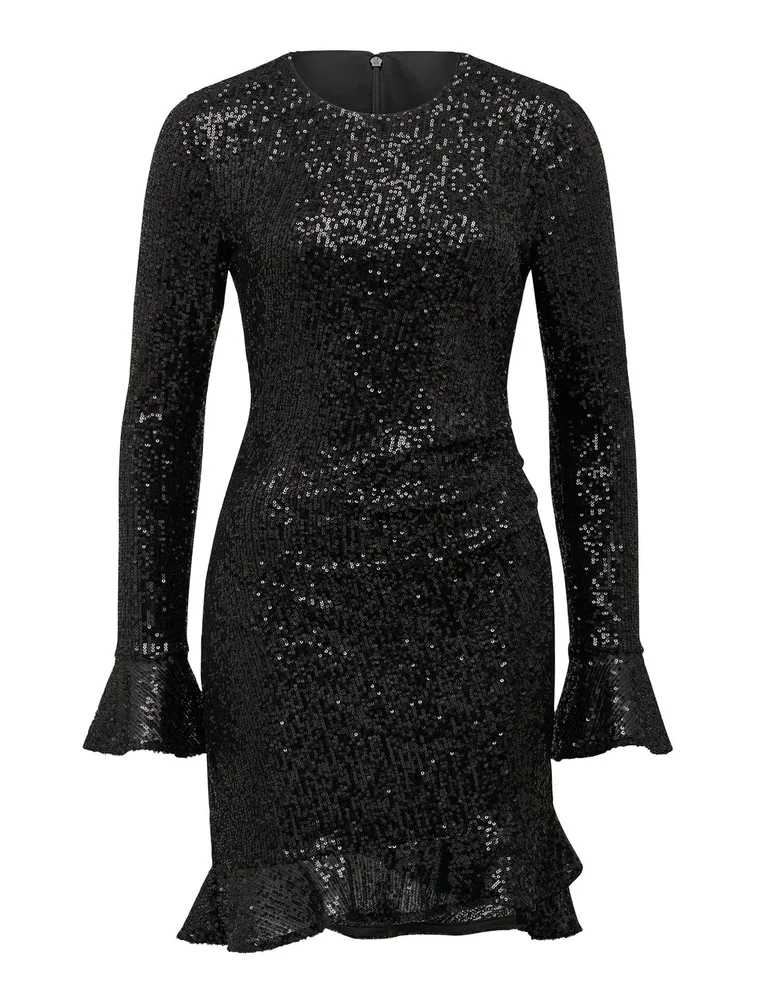 Daphne Flutter-Sleeve Sequin Mini Dress