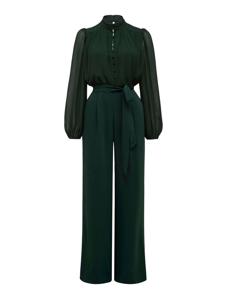 Lana Button-Up Blouse Jumpsuit