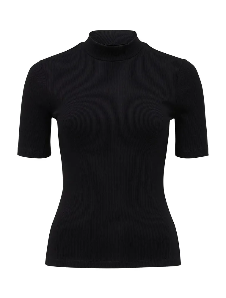 Jessie High-Neck Half-Sleeve Tee