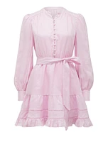 Amelia Button-Up Linen Skater Mini