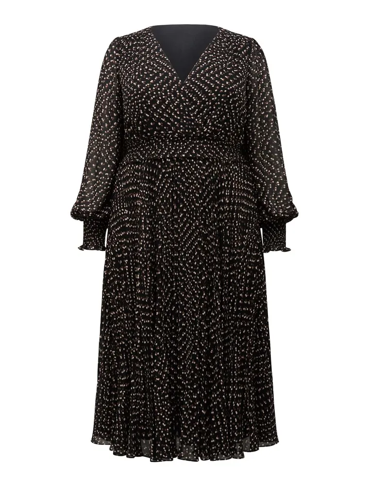 Leighton Curve Pleated Midi Dress