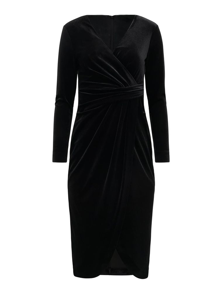 Antionette Petite Wrap Velvet Midi Dress