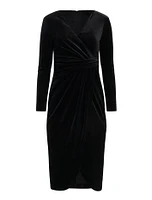 Antionette Petite Wrap Velvet Midi Dress
