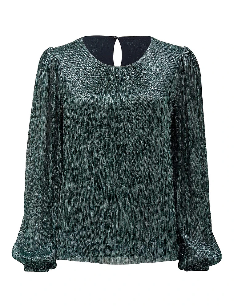 Paige Plisse Blouson Sleeve Top
