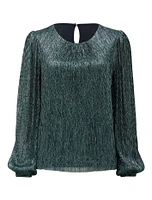 Paige Plisse Blouson Sleeve Top