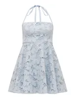 Aliyah Petite Lace Skater Mini Dress Light Blue - 0 to 12 Women's Dresses