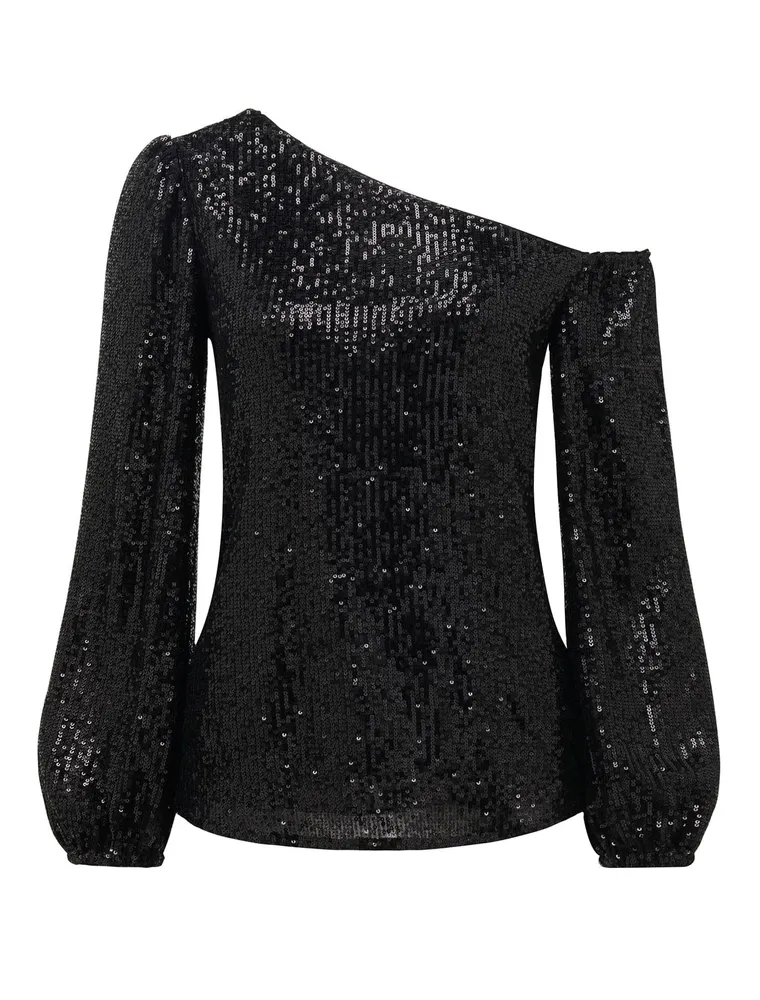 Lana Sequin Tipped Shoulder Blouse - Women's Fashion | Ever New