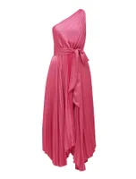 Bronte Satin Pleated Midi Dress in Pink - Size 0 to 12 - Women's Occasion Dresses