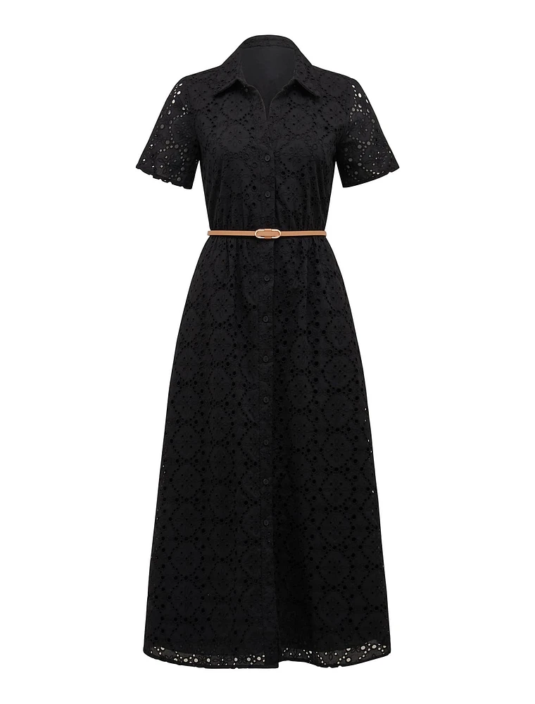 Sabrina Embroidered Shirt Dress