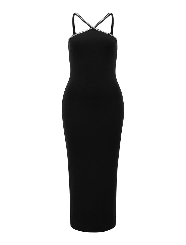 Gwen Arrow Neck Bodycon Midi Dress